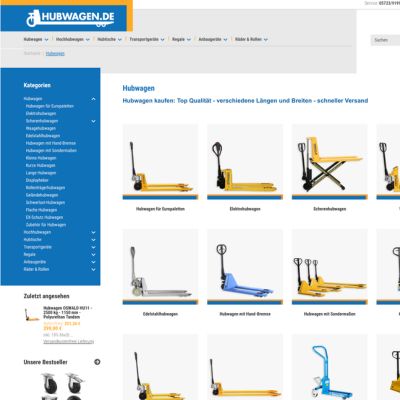 Produkte bei Hubwagen.de auswählen